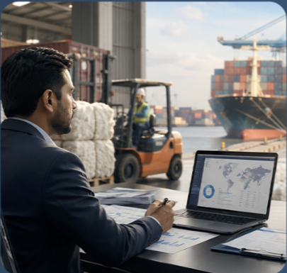 A cotton supply-chain professional managing international execution